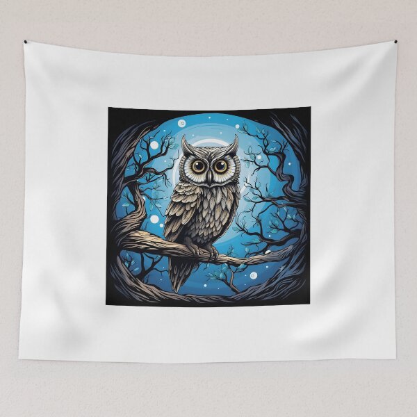Item preview, Spooky Owl Halloween Art | Mysterious Nocturnal Bird  designed and sold by Ani-24.