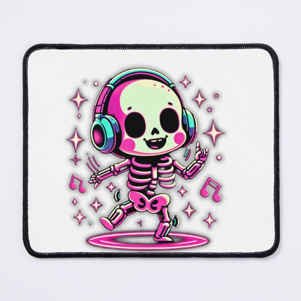 Item preview, Kawaii Neon Skeleton – Cute Spooky Halloween Music Art designed and sold by Medeea Publishing.