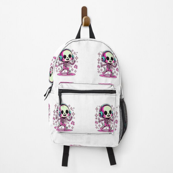 Item preview, Kawaii Neon Skeleton – Cute Spooky Halloween Music Art designed and sold by Medeea Publishing.