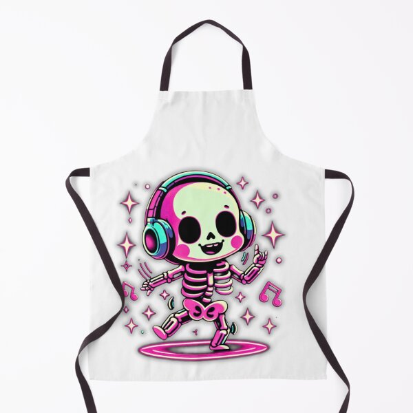 Item preview, Kawaii Neon Skeleton – Cute Spooky Halloween Music Art designed and sold by Medeea Publishing.