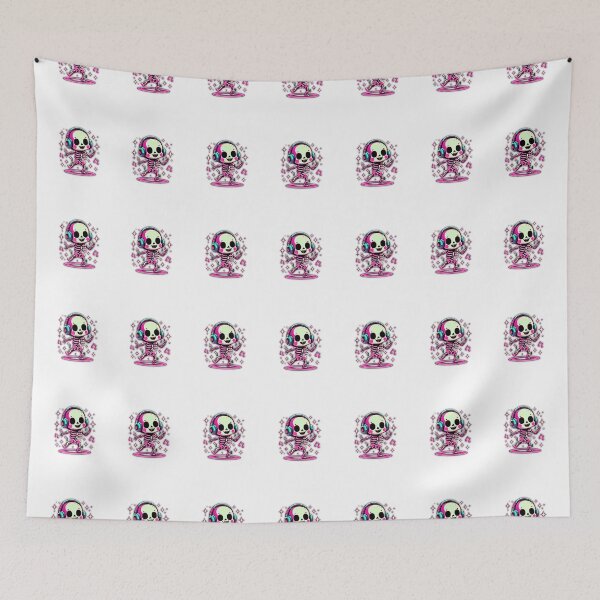 Item preview, Kawaii Neon Skeleton – Cute Spooky Halloween Music Art designed and sold by Medeea Publishing.