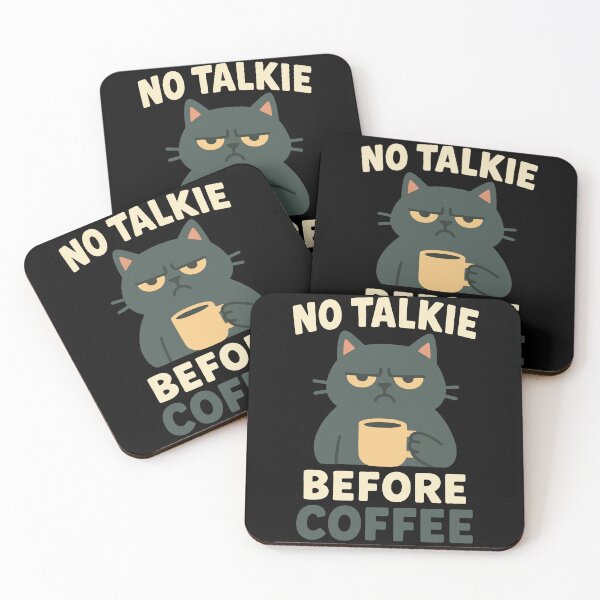 Item preview, No Talkie Before Coffee Cat Design designed and sold by LuminOrb.