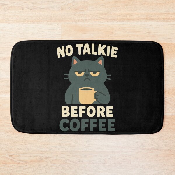 Item preview, No Talkie Before Coffee Cat Design designed and sold by LuminOrb.