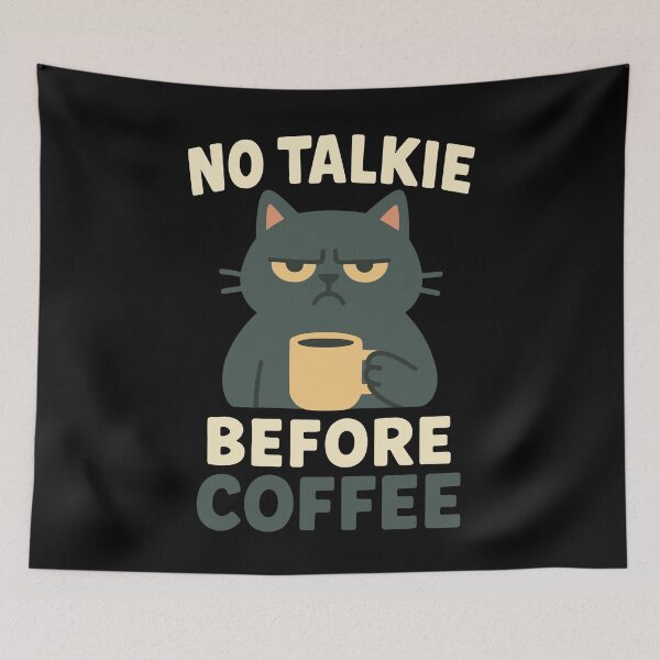 Item preview, No Talkie Before Coffee Cat Design designed and sold by LuminOrb.