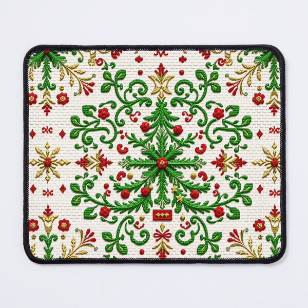 Item preview, Vintage Christmas Embroidery Tree Pattern for home Decor and accessories, flowers t-shirt design  designed and sold by TheGaliyaStudio.