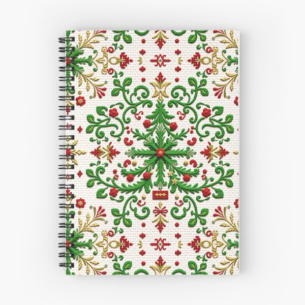 Item preview, Vintage Christmas Embroidery Tree Pattern for home Decor and accessories, flowers t-shirt design  designed and sold by TheGaliyaStudio.