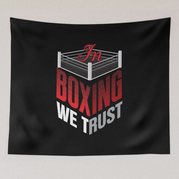 Item preview, In Boxing We Trust – Isometric Typography Design with Ring Icon designed and sold by simpledarkwavewisdom.