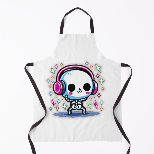 Item preview, Kawaii Dancing Skeleton – Cute Neon Halloween Music Art designed and sold by Medeea Publishing.