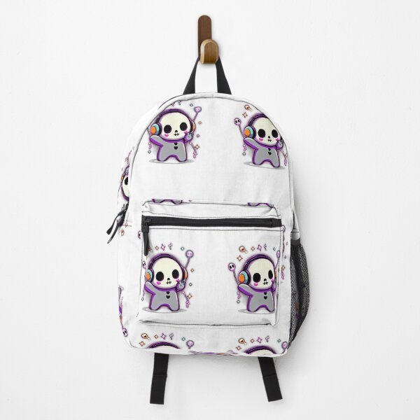 Item preview, Kawaii Skeleton DJ – Cute Neon Halloween Music Art designed and sold by Medeea Publishing.