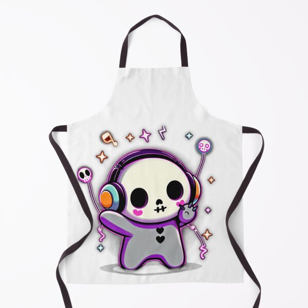 Item preview, Kawaii Skeleton DJ – Cute Neon Halloween Music Art designed and sold by Medeea Publishing.