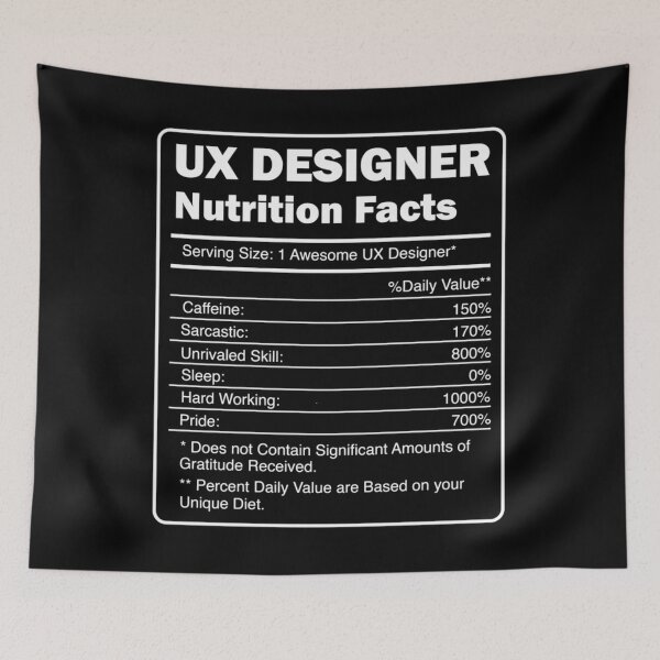 Item preview, Ux Designer Nutritional Facts Art  	 designed and sold by qiuhqswrck57.