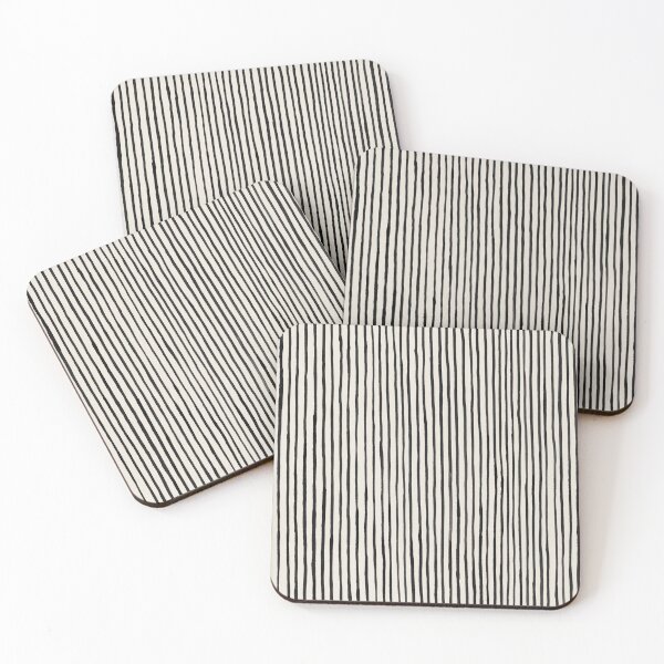 Item preview, Very Fine Vertical Lines in Black and Light Cream Watercolor  designed and sold by studioanalog.