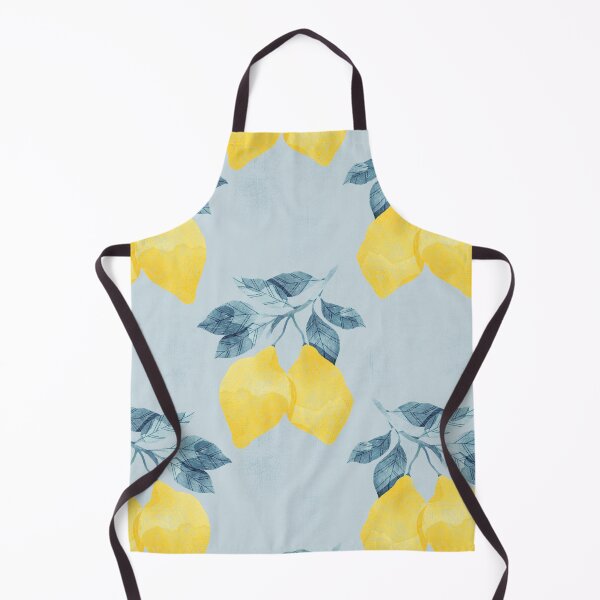 Item preview, Lemons illustration with blue leaves on blue background designed and sold by helga-wigandt.