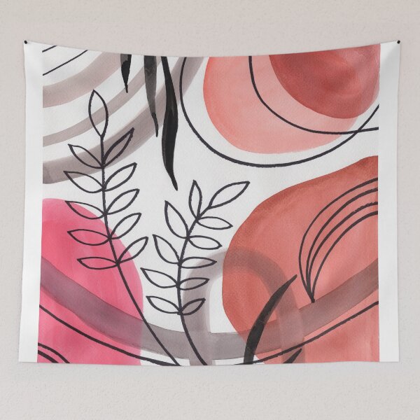 Item preview, Art Boho Watercolor Shapes Leaves Branches  designed and sold by Irina Sztukowski.