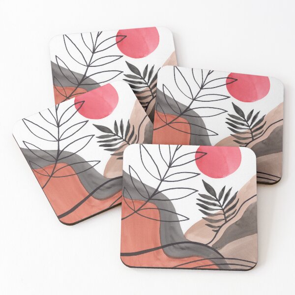 Item preview, Art Boho Watercolor Shapes Leaves Branches Sun designed and sold by Irina Sztukowski.
