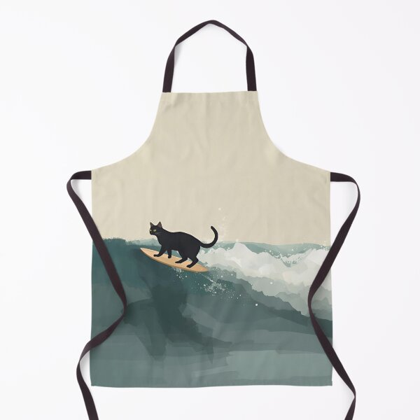Item preview, Surfing Cat Illustration – Funny Minimalist Animal on Surfboard designed and sold by CuriousCherry.