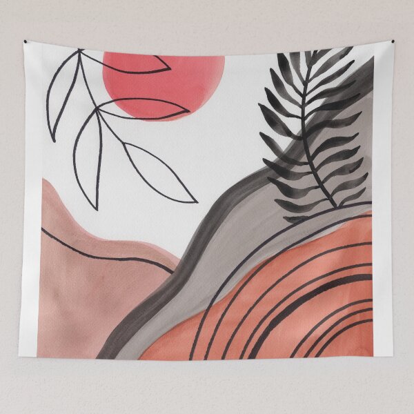 Item preview, Boho Art Watercolor Shapes Leaves Branches Sun designed and sold by Irina Sztukowski.