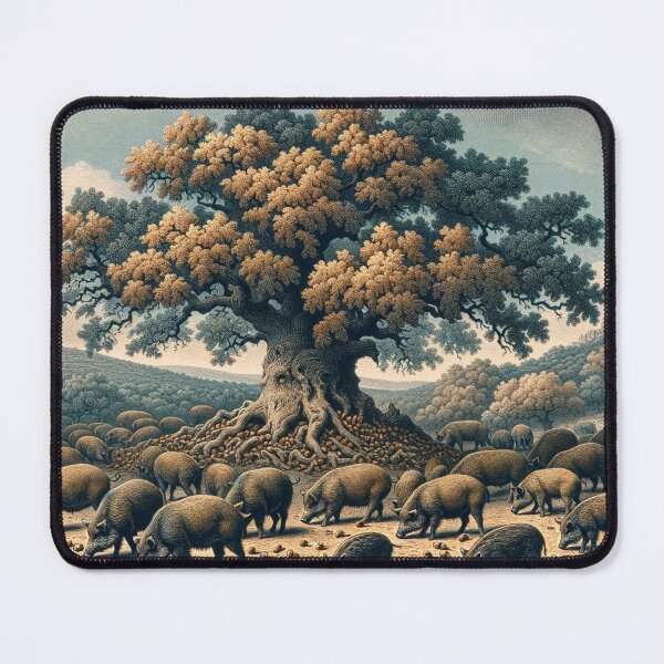 Item preview, Boars Rooting for Acorns designed and sold by M-Y-A-R-T-.
