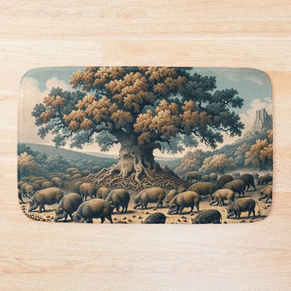 Item preview, Boars Rooting for Acorns designed and sold by M-Y-A-R-T-.