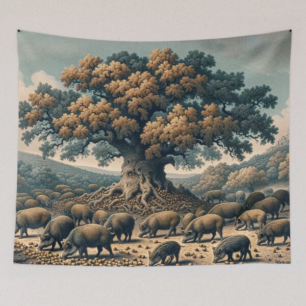 Item preview, Boars Rooting for Acorns designed and sold by M-Y-A-R-T-.