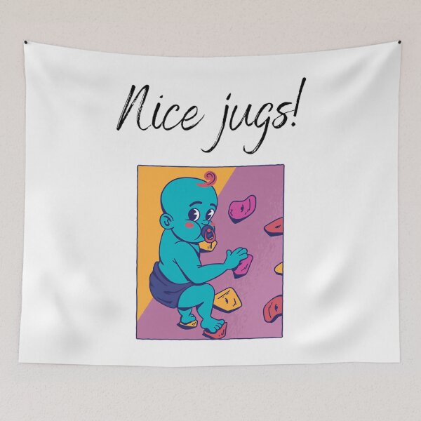 Item preview, Nice Jugs!  Funny Climbingbouldering Pun 	 	 designed and sold by yyqmnxkhs63.