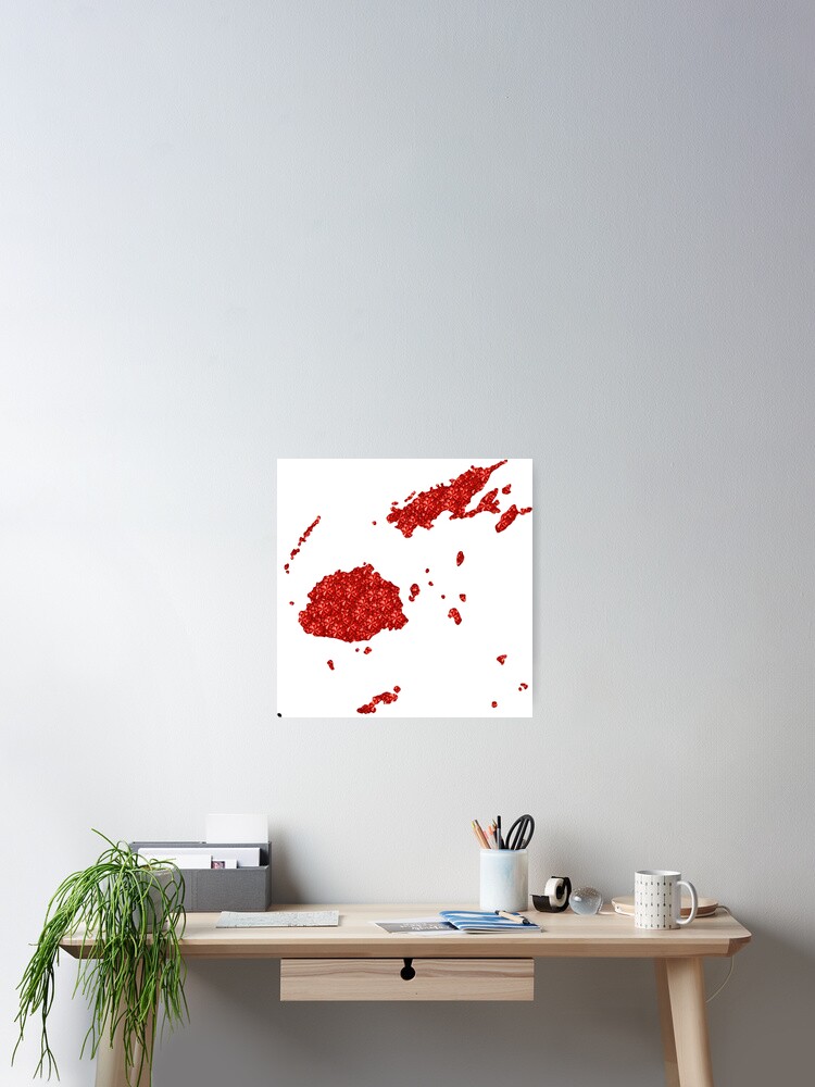 Thumbnail 2 of 3, Poster, Red Rhinestone Fiji designed and sold by TheIconSmith.
