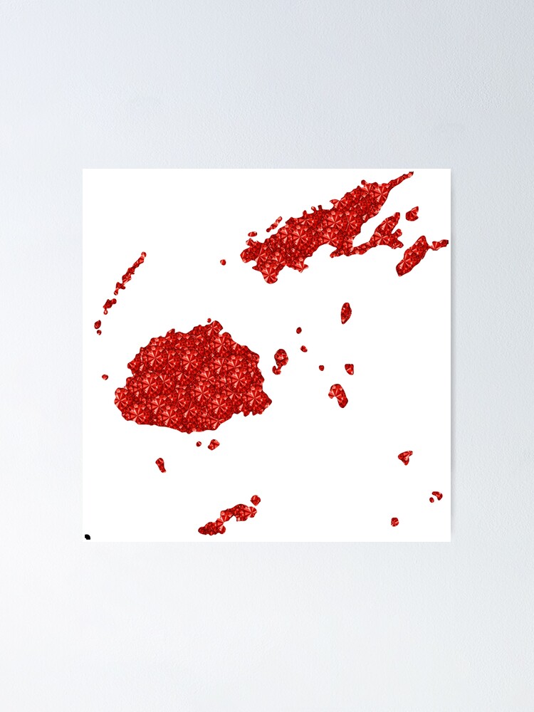 Thumbnail 1 of 3, Poster, Red Rhinestone Fiji designed and sold by TheIconSmith.