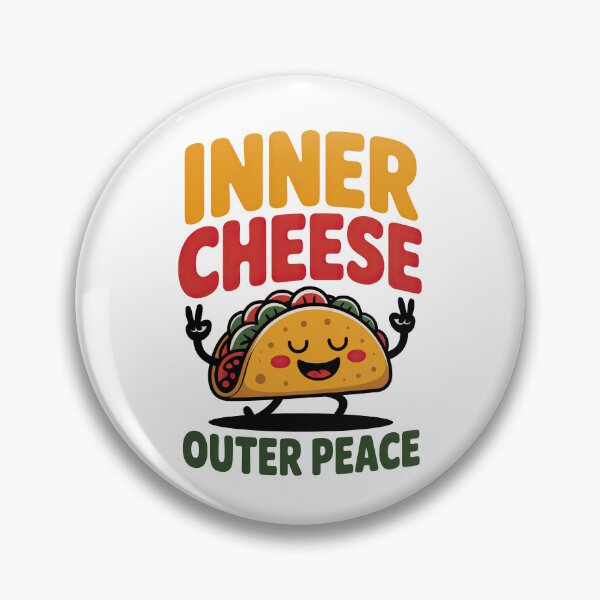 Item preview, Funny Taco Cartoon Illustration – Inner Cheese Outer Peace – Cute Food Pun with Meditation Humor designed and sold by C.Kav.Art.