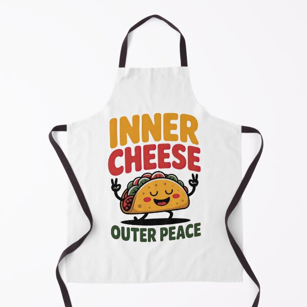 Item preview, Funny Taco Cartoon Illustration – Inner Cheese Outer Peace – Cute Food Pun with Meditation Humor designed and sold by C.Kav.Art.