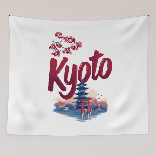 Item preview, Kyoto Design – Torii Gate & Pagoda Illustration designed and sold by Meiersbeste.