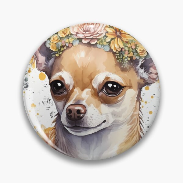Item preview, Watercolor Floral Crown Art Of A Cute Chihuahua  	 designed and sold by cjbpooxzmm0.