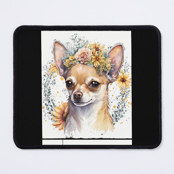 Item preview, Watercolor Floral Crown Art Of A Cute Chihuahua designed and sold by cjbpooxzmm0.