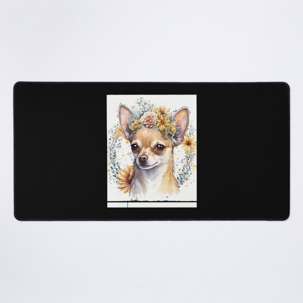 Item preview, Watercolor Floral Crown Art Of A Cute Chihuahua  	 designed and sold by cjbpooxzmm0.