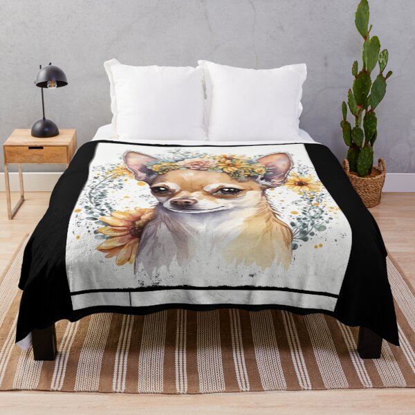 Item preview, Watercolor Floral Crown Art Of A Cute Chihuahua  	 designed and sold by cjbpooxzmm0.