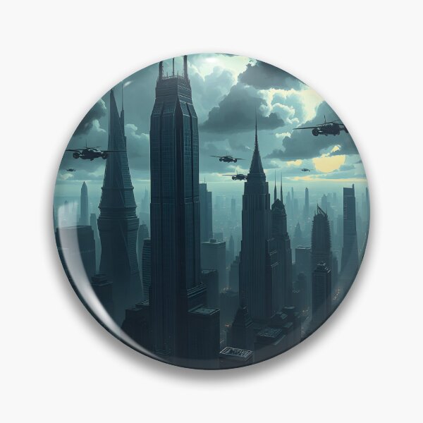 Item preview, Dark Futuristic Cityscape – Moody Sci-Fi Art designed and sold by Syrupulse.
