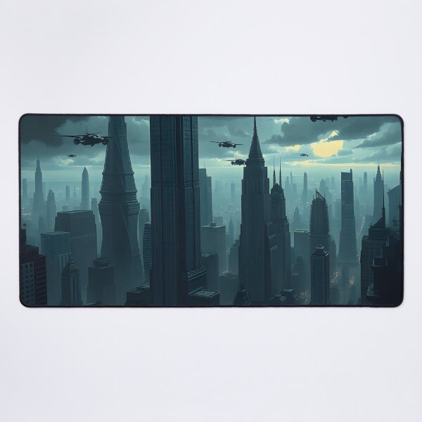 Item preview, Dark Futuristic Cityscape – Moody Sci-Fi Art designed and sold by Syrupulse.