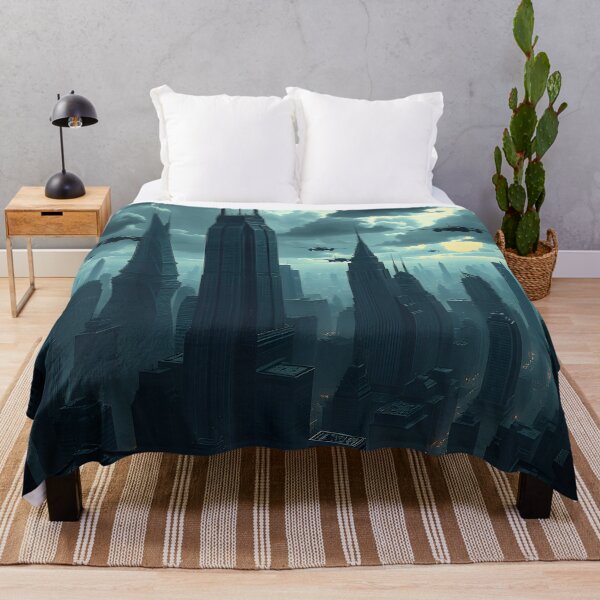 Item preview, Dark Futuristic Cityscape – Moody Sci-Fi Art designed and sold by Syrupulse.