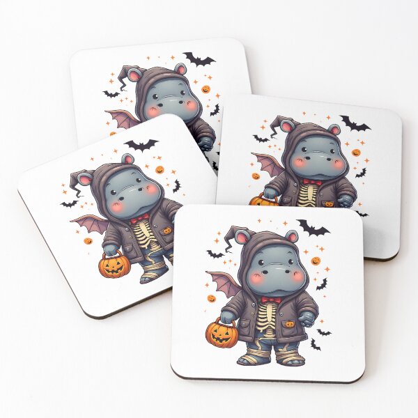 Item preview, Cute Hippo Halloween Bat Skeleton Costume Funny Spooky Art designed and sold by ArtDesignTp.