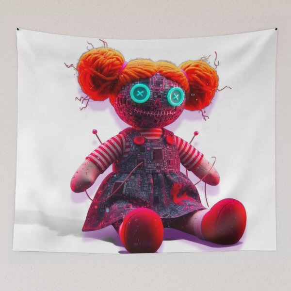 Item preview, Voodoo Doll Glitch Art – Creepy Cyberpunk Halloween designed and sold by trend-forge.