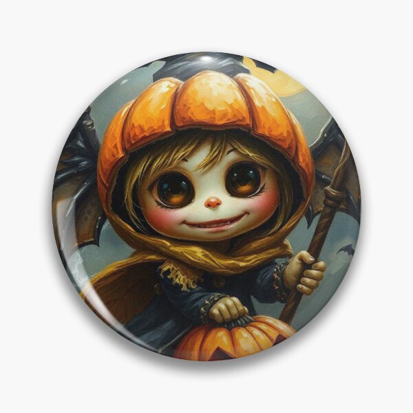 Item preview, Halloween Cute Pumpkin child character art illustration kawaii trick or treat designed and sold by Vintage Designs +.