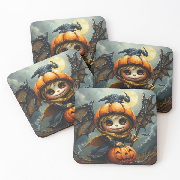 Item preview, Halloween Cute Pumpkin child character art illustration kawaii trick or treat designed and sold by Vintage Designs +.
