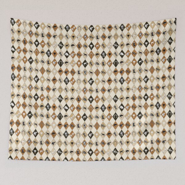 Item preview, Stylish Beige Brown Horse Riding Equestrian Diamond Pattern designed and sold by tanjica.