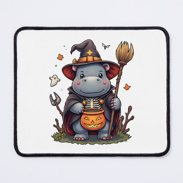 Item preview, Cute Hippo Halloween Witch Costume Pumpkin Funny Spooky Art designed and sold by ArtDesignTp.