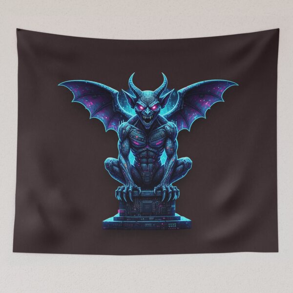 Item preview, Gargoyle Glitch Art – Gothic Cyberpunk Horror designed and sold by trend-forge.
