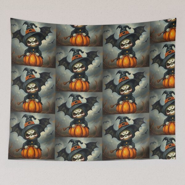 Item preview, Halloween Cute Pumpkin child character art illustration kawaii trick or treat designed and sold by Vintage Designs +.
