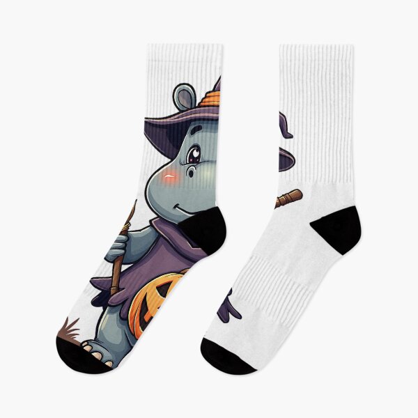 Item preview, Cute Hippo Halloween Witch Costume Pumpkin Funny Spooky Art designed and sold by ArtDesignTp.