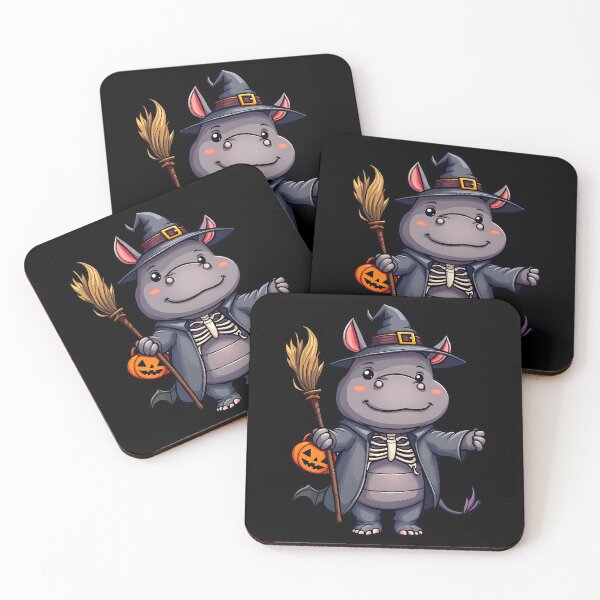 Item preview, Cute Hippo Halloween Witch Costume Pumpkin Spooky Funny Art designed and sold by ArtDesignTp.