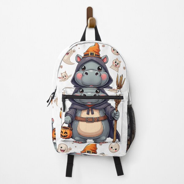 Item preview, Cute Hippo Halloween Witch Costume Ghosts Pumpkin Spooky Art designed and sold by ArtDesignTp.