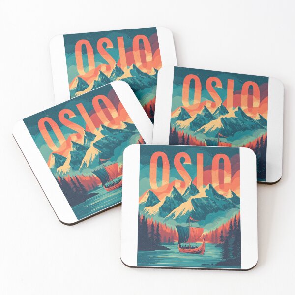 Item preview, Oslo – Viking Ship & Nordic Mountains Design designed and sold by Meiersbeste.