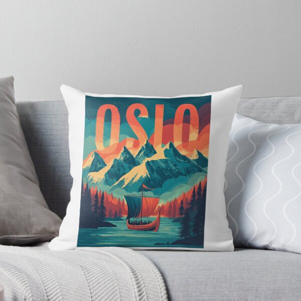 Item preview, Oslo – Viking Ship & Nordic Mountains Design designed and sold by Meiersbeste.